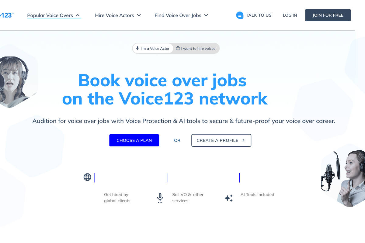 Voice123 for voice actors